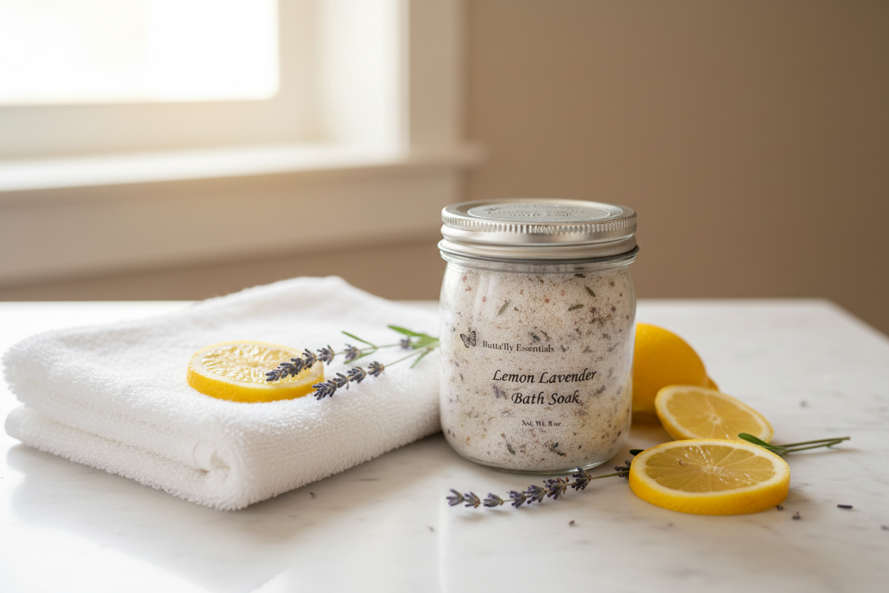 Lemon Lavender bath salts by Butta'fly Essentials